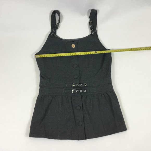 RED by Marc Ecko Gray Tank Top/Button up PeplumTop - Picture 8 of 8